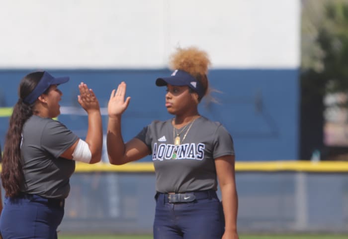 Aquinas softball Jaeya Butler profile by John Murphy 4-21-23042020233593